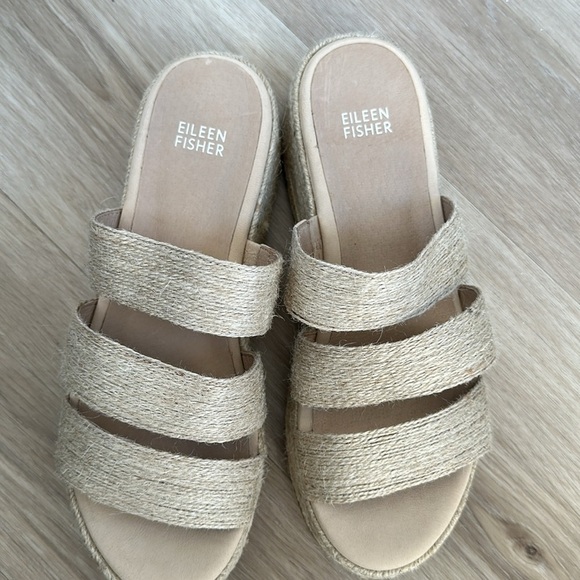 Eileen fisher Mayla Jute Espadrille Sandal women size 8 color natural NWOB - Picture 6 of 8